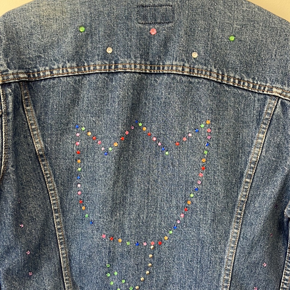 Levi’s Rhinestone Handmade Jean Jacket - Size 38 / L - Picture 10 of 11
